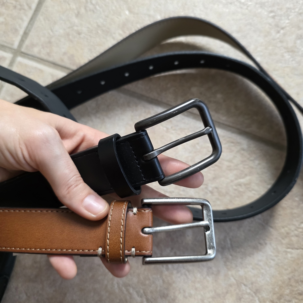 Men's Black and Brown Leather Belts